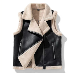 Luna Luxe Weste – Teddyfell trifft Kunstleder