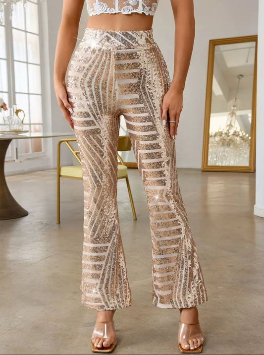 GlamShine High Waist Paillettenhose