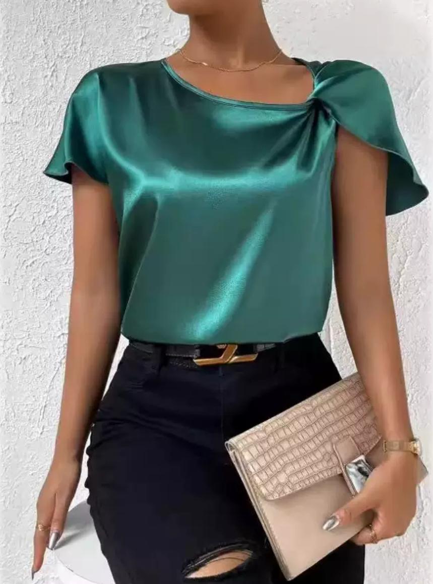 Smaragd-Glanz Bluse