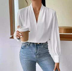 Eleganza Weiß – Klassische Wickelbluse