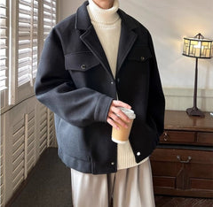 „Stadtschwarz“ – Herren Overshirt mit Wollanteil