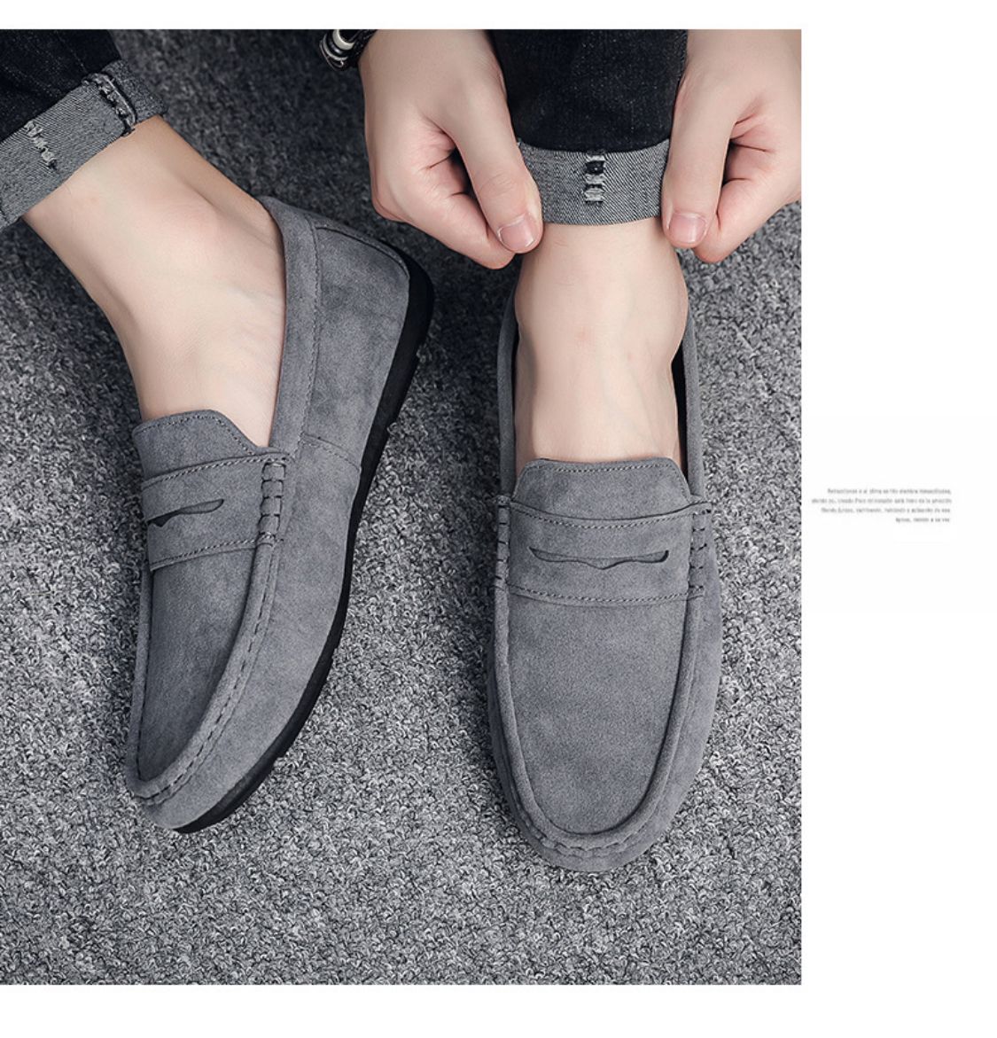 Grauer Velours-Loafer „Eliano“
