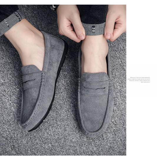 Grauer Velours-Loafer „Eliano“