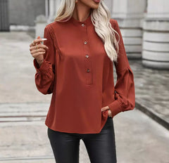 Terrabraun Eleganz – Bluse „Liora“