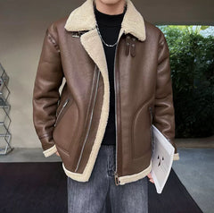 “Nordfell Aviator” – Men’s shearling flight jacket
