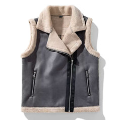 Luna Luxe Weste – Teddyfell trifft Kunstleder