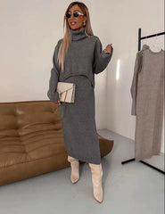 „Cosy Chic“ Strick-Ensemble in Taupe“