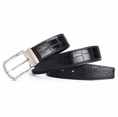 “Elegance Belt Nero”Crocodile Leather