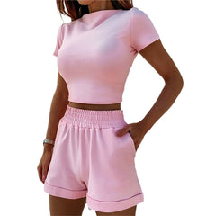 Lässiger Kurzarm-Shorts-Anzug