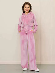 Samt-Jogginganzug mit Reißverschluss