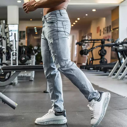 Iron Wolf Herren Fitness Jeans Skinny