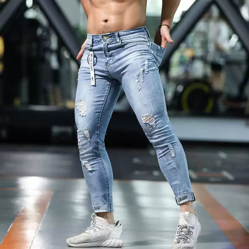 Lutielang Fitness-Jeans für Herren