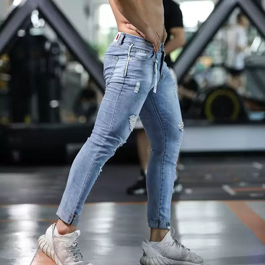 Lutielang Fitness-Jeans für Herren