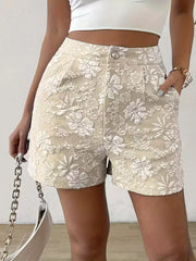Entdecke elegante Brokat-Jacquard Shorts mit hohem Bund