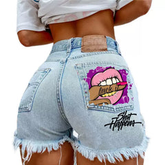 Damen Ripped Jeans-Shorts