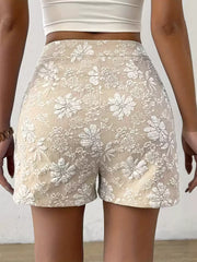 Entdecke elegante Brokat-Jacquard Shorts mit hohem Bund