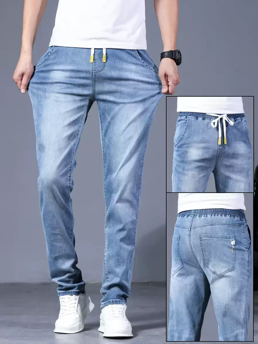 Herren Sommer-Jeans mit Gummibund