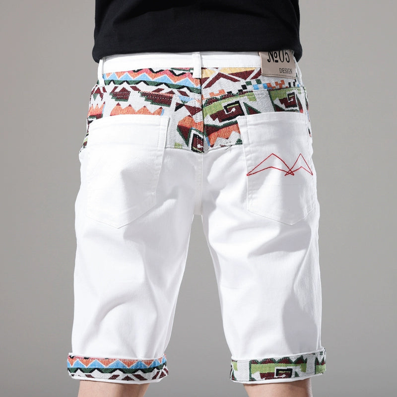 Sommerliche Bestickte Halblange Hose