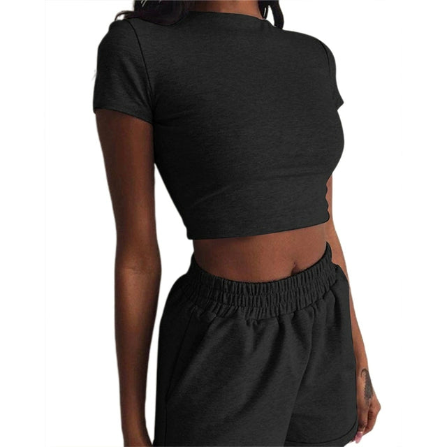 Lässiger Kurzarm-Shorts-Anzug