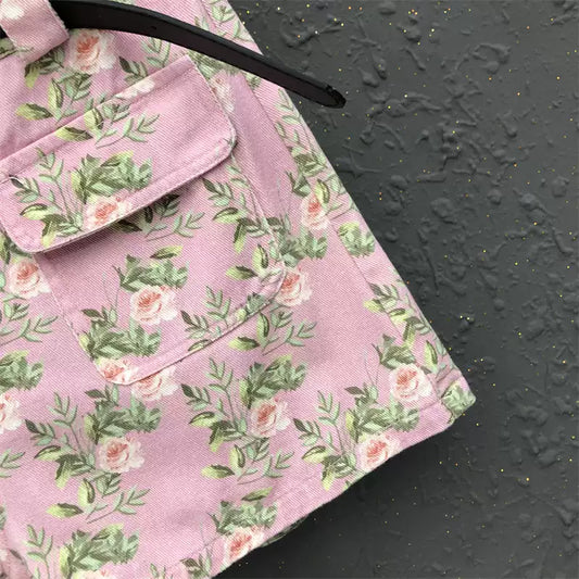 Modische Süße A-Linien Jeansshorts in Rosa