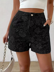 Entdecke elegante Brokat-Jacquard Shorts mit hohem Bund