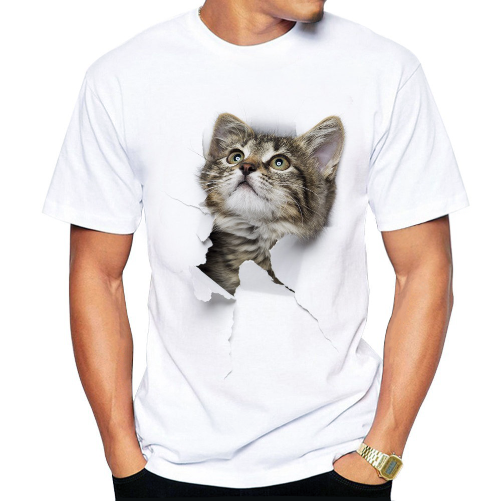 3D Katzen T-Shirt Herren