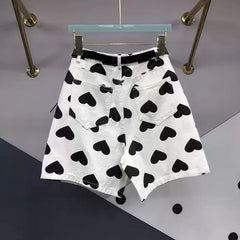Herzprint Jeansshorts Damen 2025