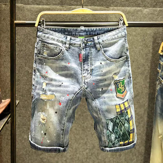 Herren Ripped Jeansshorts Sommer