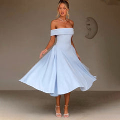 Elegantes Off-Shoulder-Midikleid