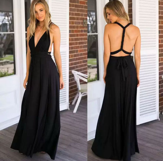 Elegant backless maxi dress