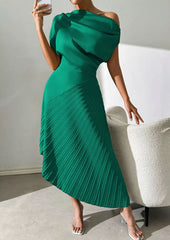 Asymmetrisches One-Shoulder-Midikleid