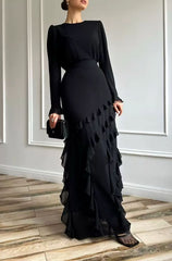 Elegantes Maxikleid mit Volants