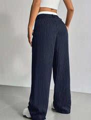 Lina Pinstripe Wide-Leg Pants