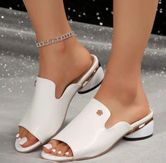 Eleganza Luxe – Damen Pantolette in Krokodil-Optik