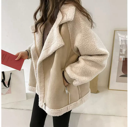 TeddyDream Oversize Jacket – Beige Elegance