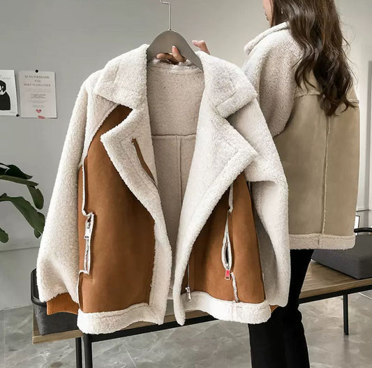TeddyDream Oversize Jacket – Beige Elegance