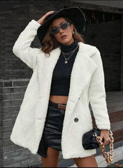 Winterglow Teddy Coat – White Elegance Edition