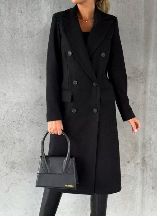 Elegance Noir – Wool coat for women