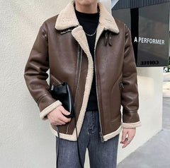 “Nordfell Aviator” – Men’s shearling flight jacket