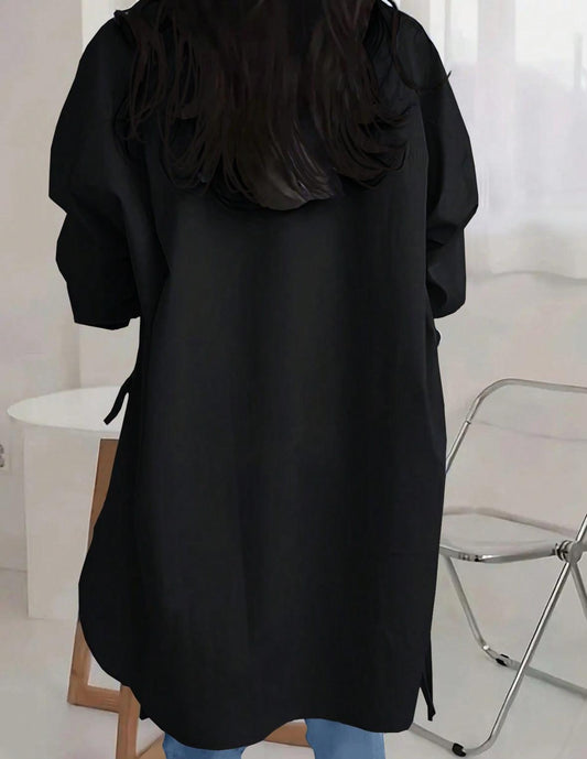 Noir Élégance Oversize-Hemd