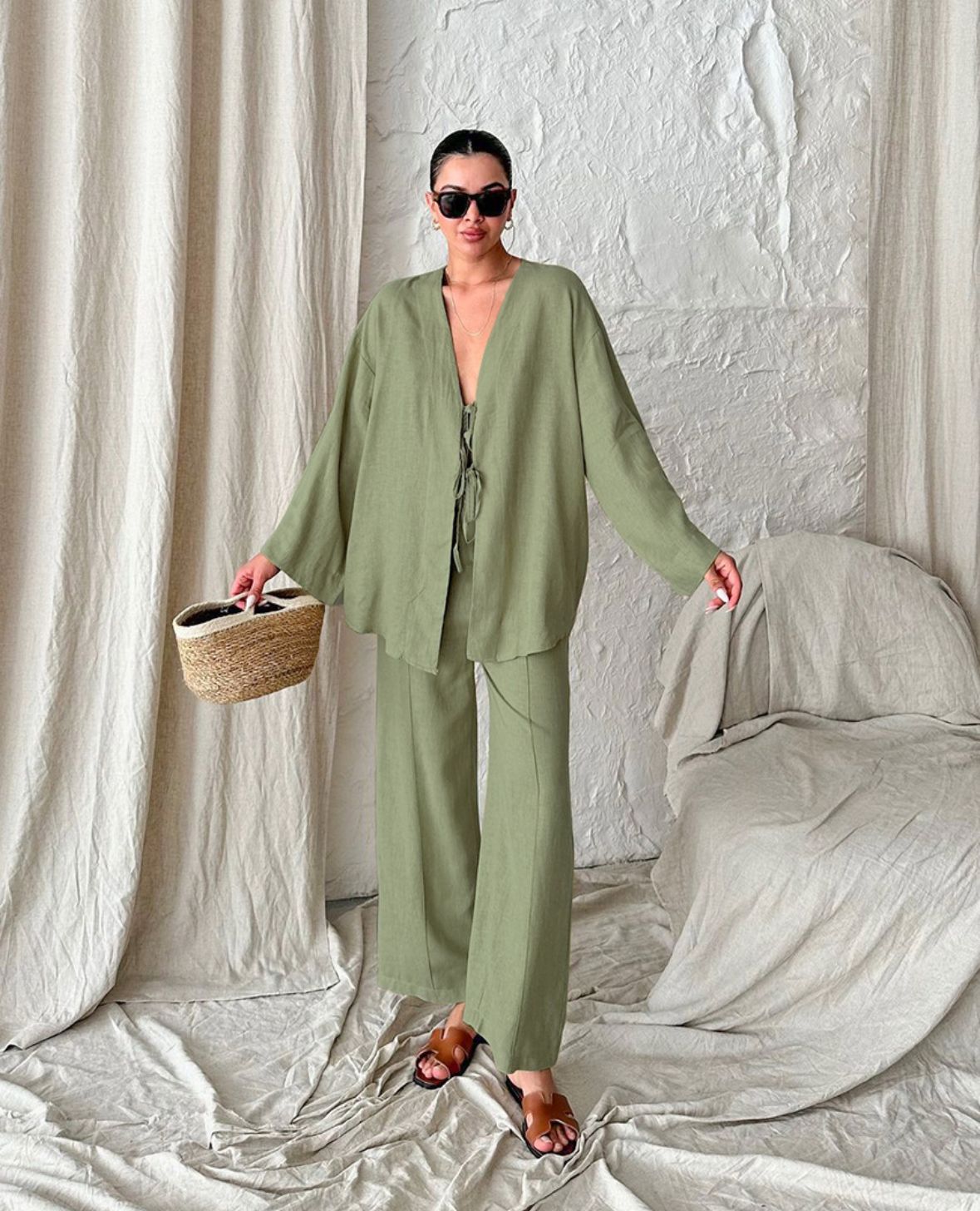 La Verde -Lounge-Set in Salbeigrün