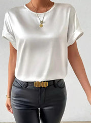 Eleganza Weiß – Klassische Wickelbluse