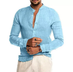 Leinencool – Men's shirt with stand-up collar