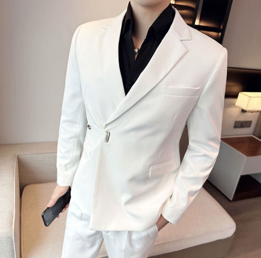 Weißer Signaturschliff – Sakko „Eisgraf“