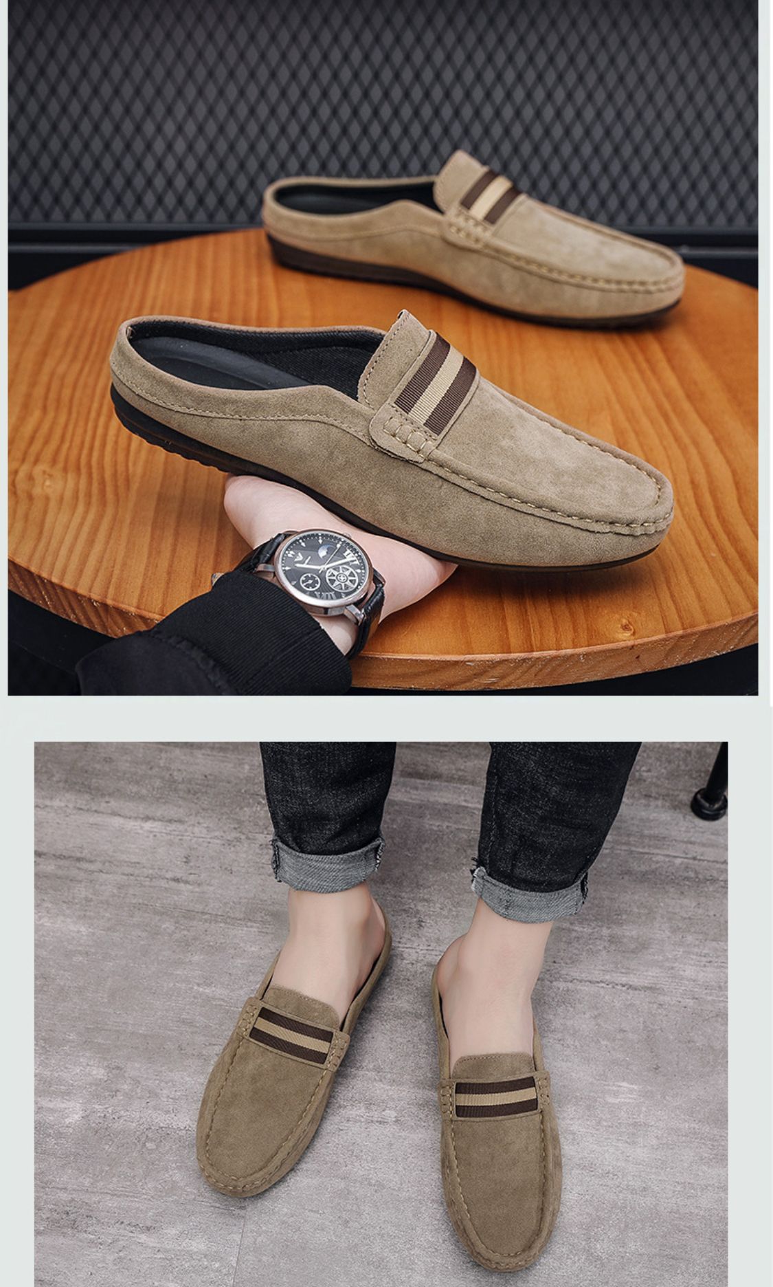 „Baristo“ – Herren-Slipper aus Veloursleder